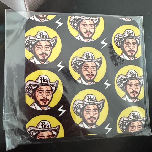 Post Malone Black and Yellow Coaster Set - Picture 1 of 2